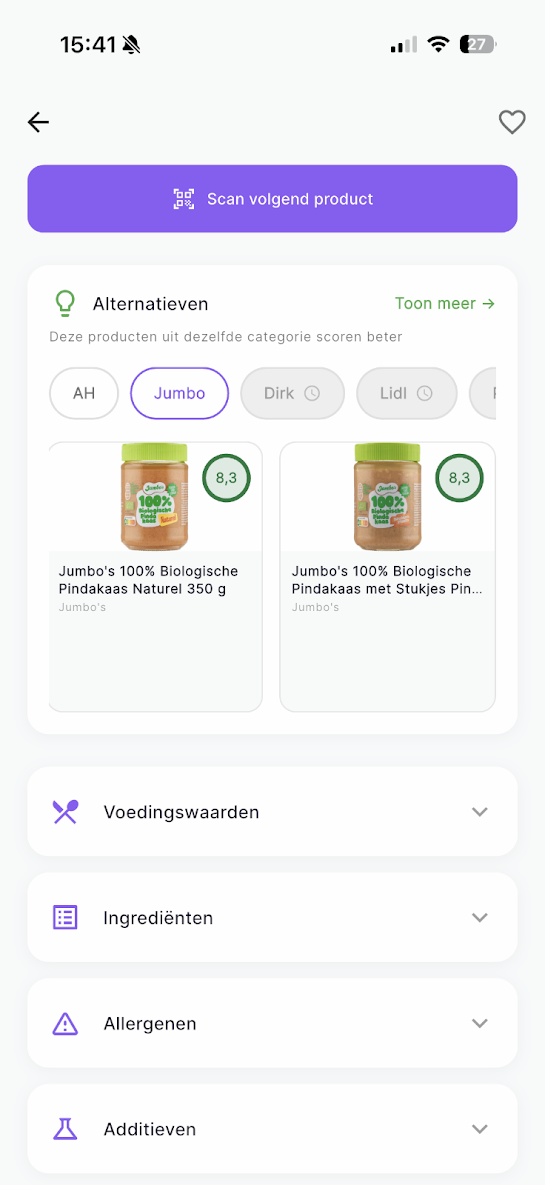Puritas Alternatieven scherm met betere opties